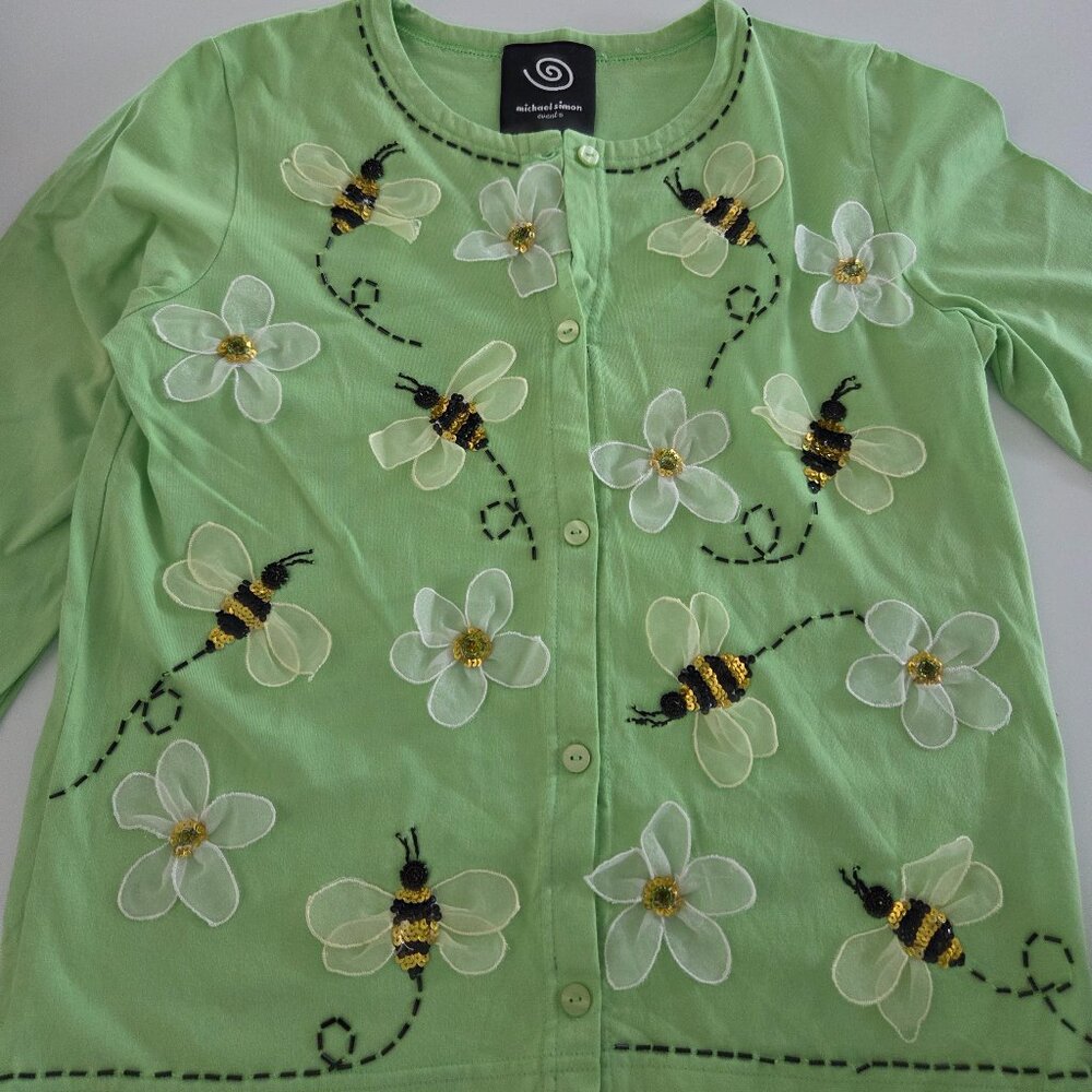 Michael Simon Event Lite Sweater Size Small Bees